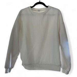 Elegant Cream Women's Crewneck Sweater
